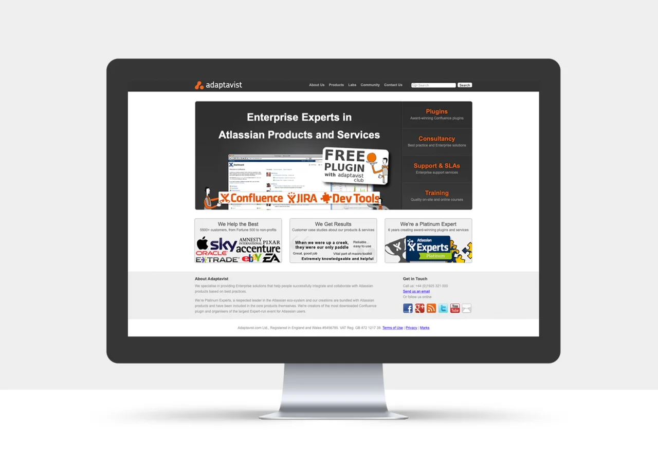 Adaptavist website in 2012.