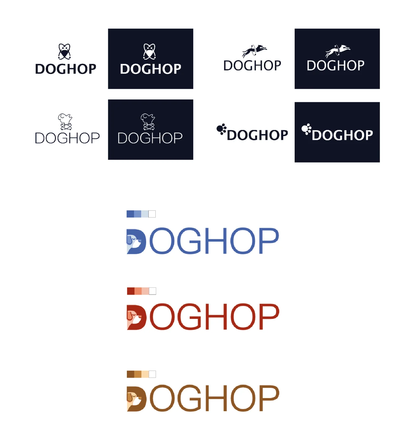 dog hop logo development.